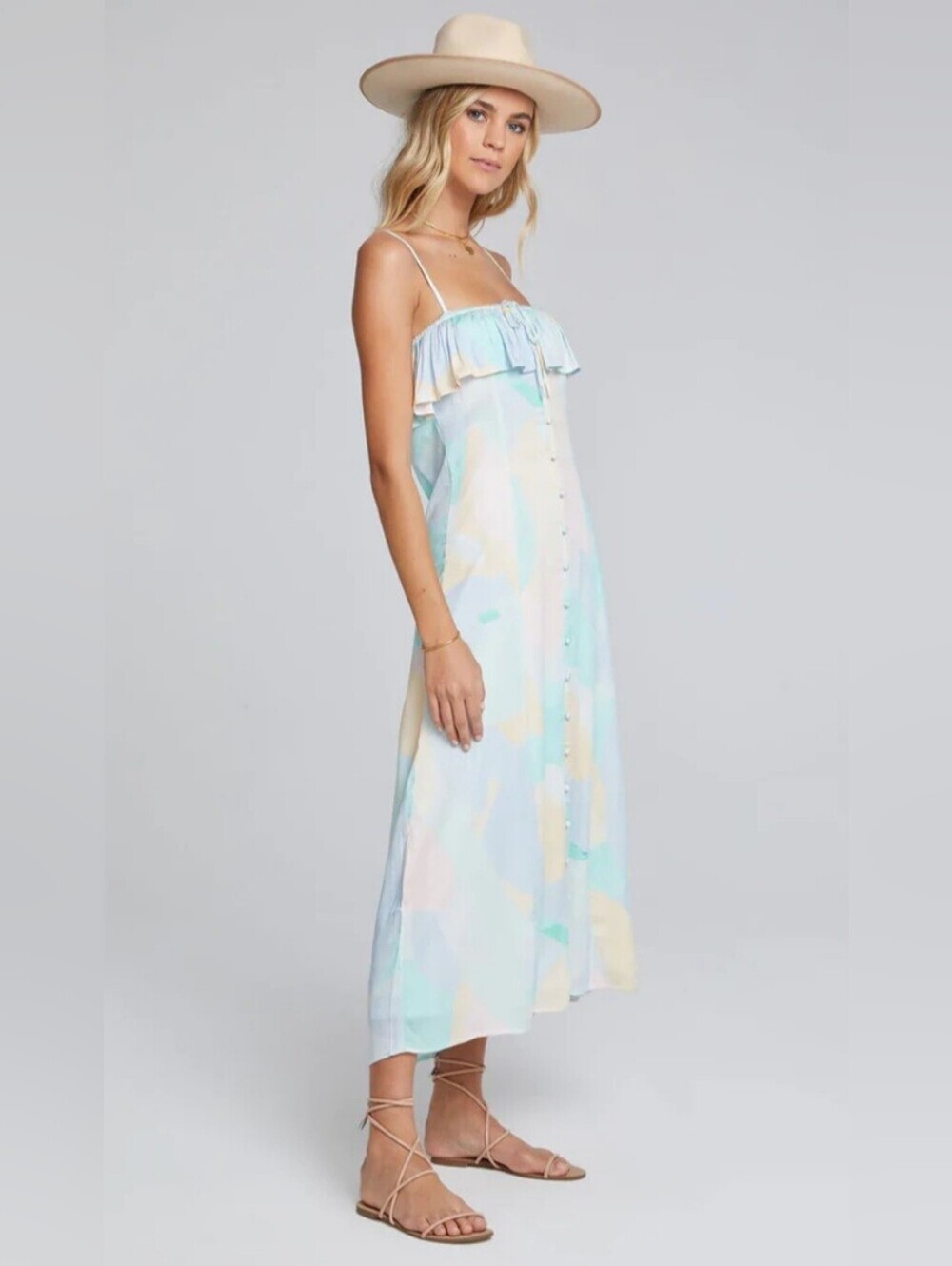 Saltwater Luxe Victoria Maxi Dress In Skye, BNWT WITH FLAWS, Size S
